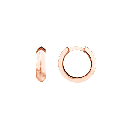 Knife Edge Polished Hoop Earrings in Rose Gold