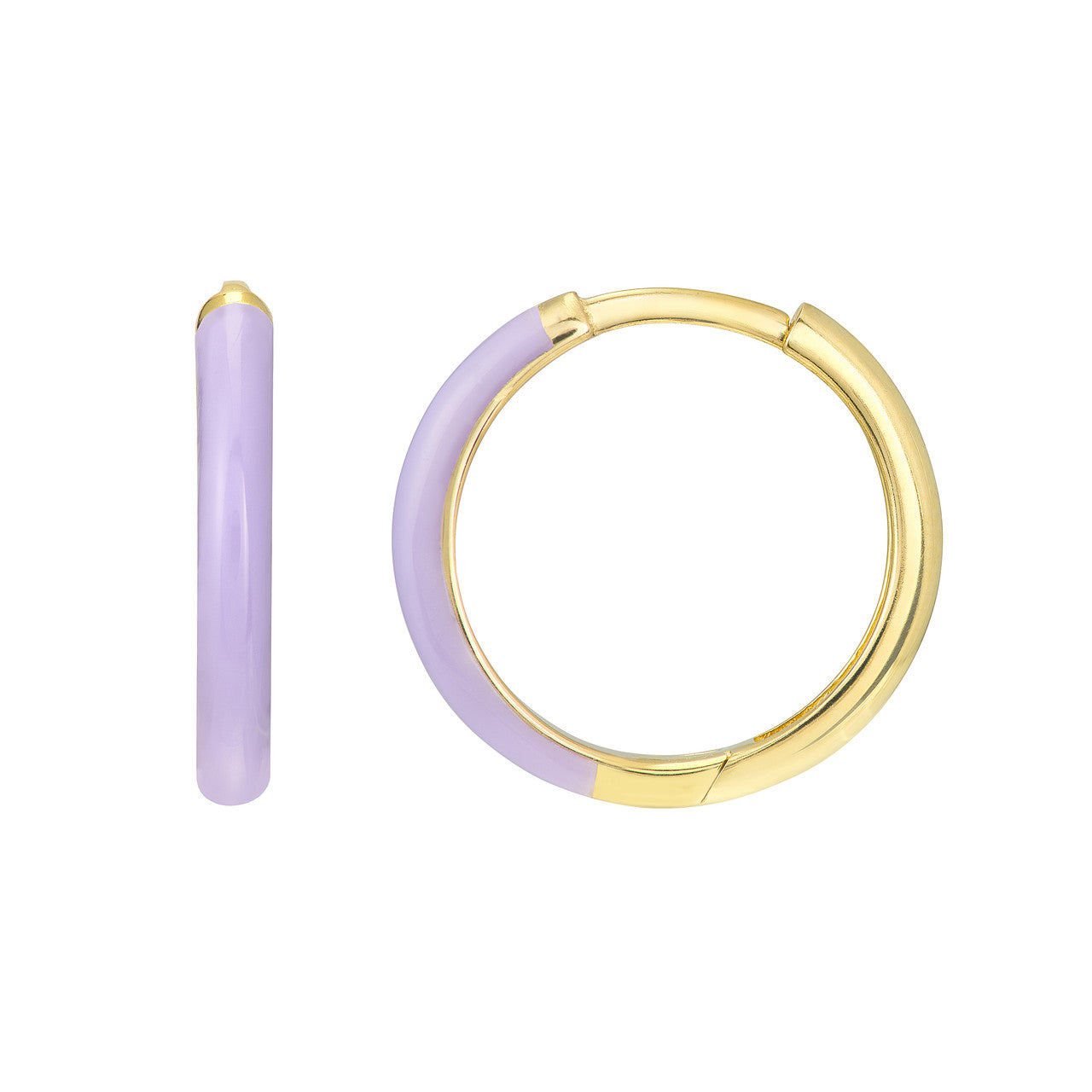 Lilac Enamel Hoop Earrings