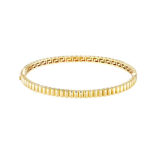 Ribbed Hinged Bangle