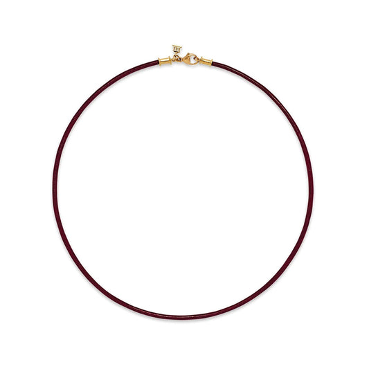 Red Leather Cord with 18k Yellow Gold Clasp