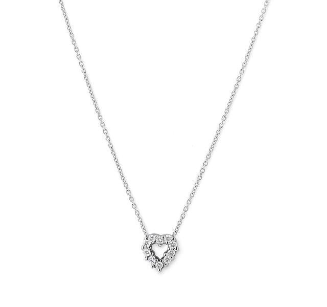 Tiny Treasures Diamond Heart Pendant in White Gold