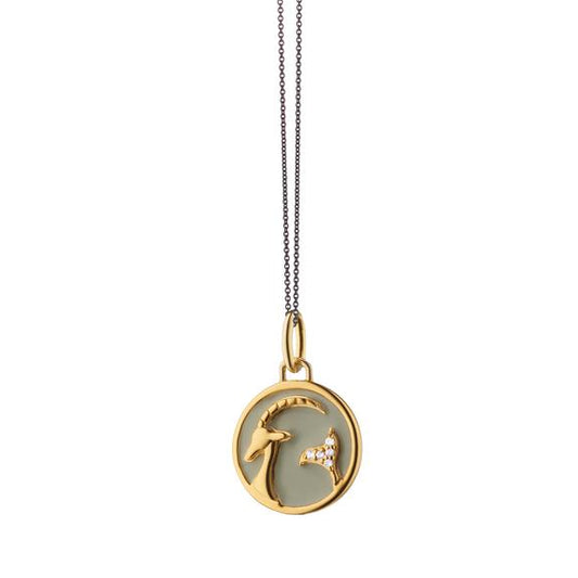 Vermeil Capricorn Horoscope Charm Necklace