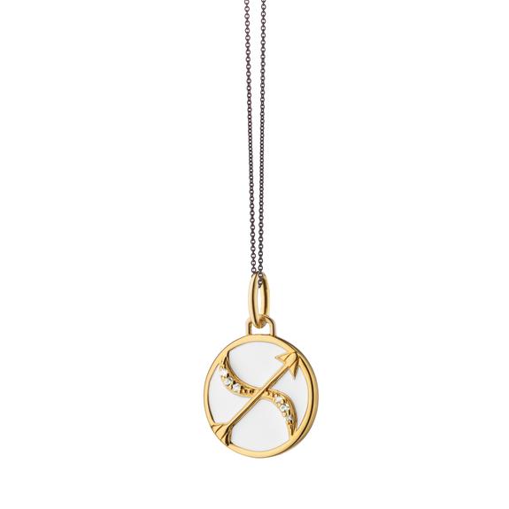 Vermeil Sagittarius Horoscrope Charm Necklace