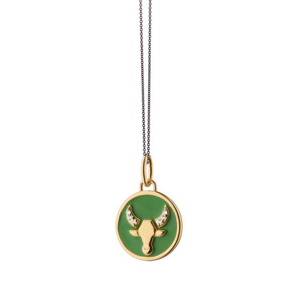 Vermeil Taurus Horoscope Charm Necklace