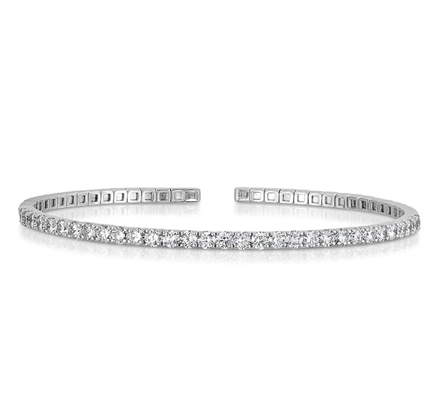 Diamond Bangle in White Gold