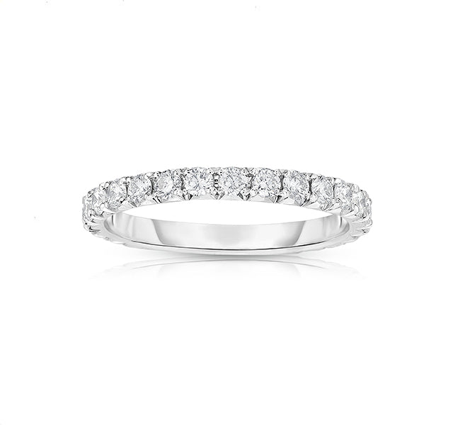 14k White Gold French Cut Eternity Band 1.66tw