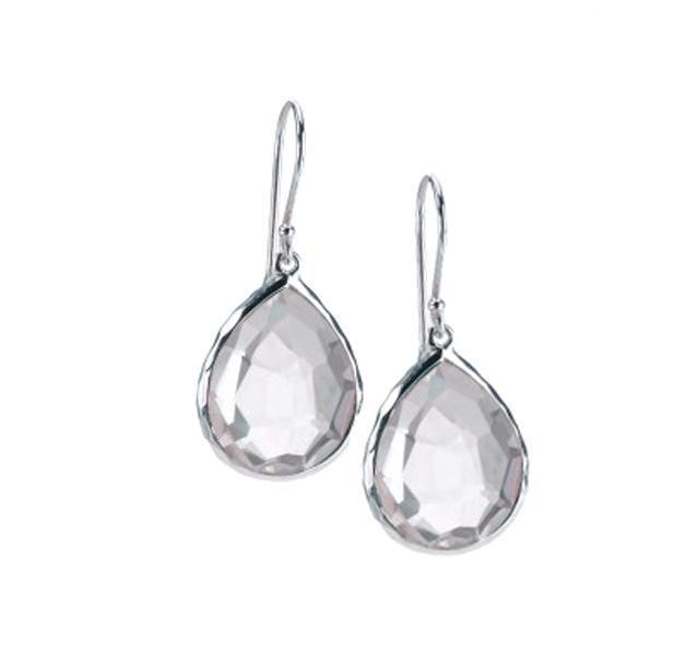 Teardrop Earrings in Clear Quartz