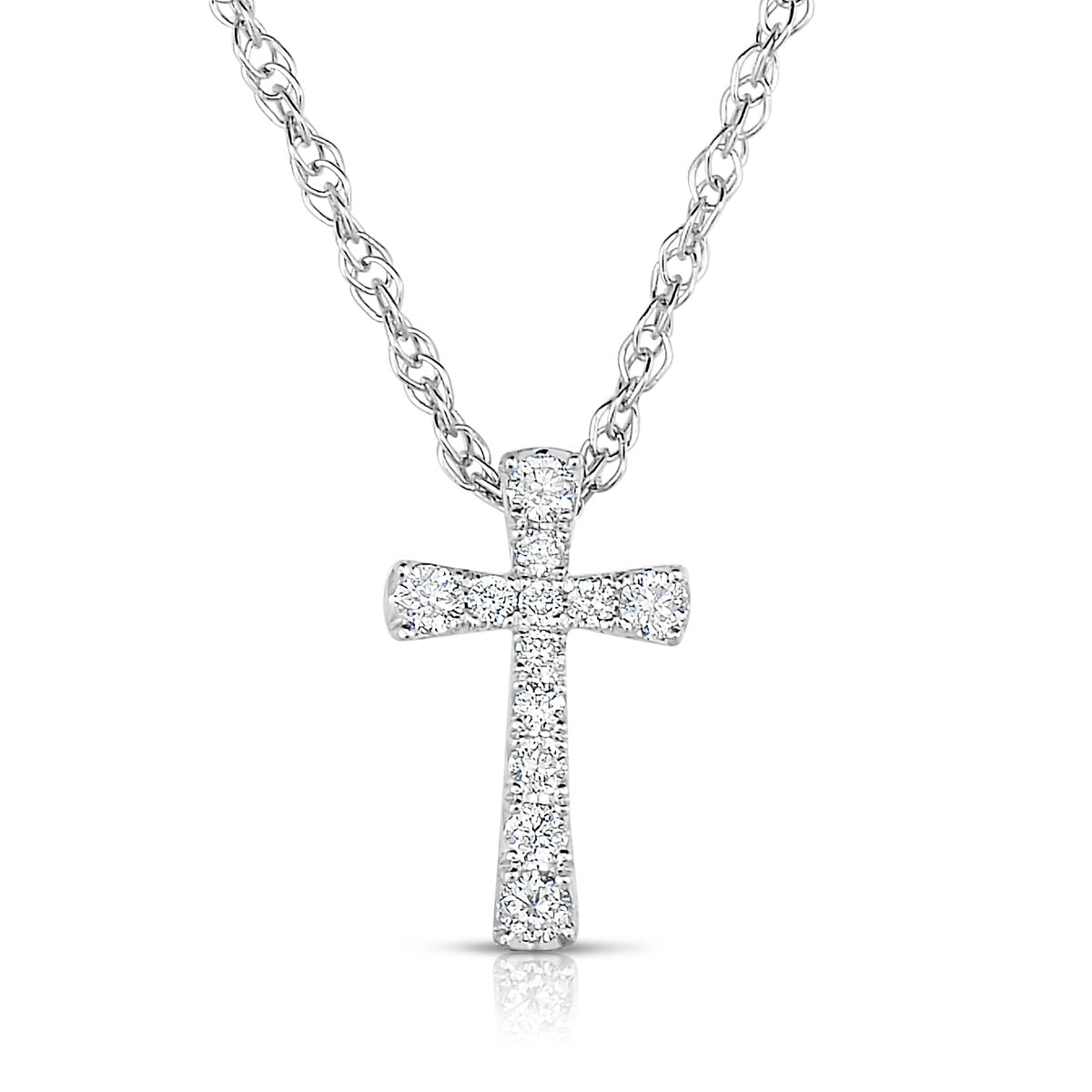 Flared Diamond Cross with French Cut Diamonds