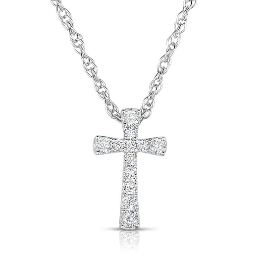 Flared Diamond Cross with French Cut Diamonds