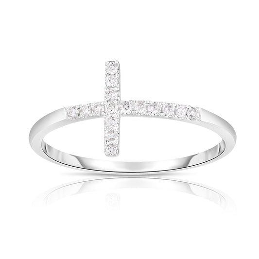 East to West Diamond Cross Ring