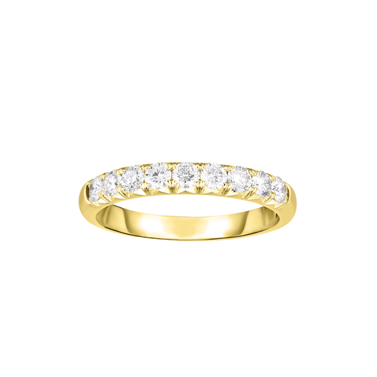 14k Yellow Gold French Cut Halfway Band