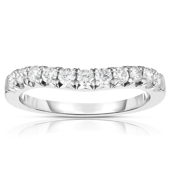 Curved French Cut Diamond Band