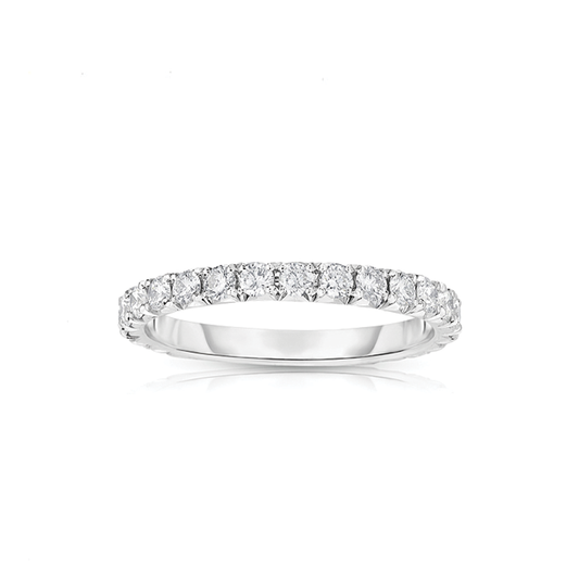 14k White Gold French Cut Eternity Band