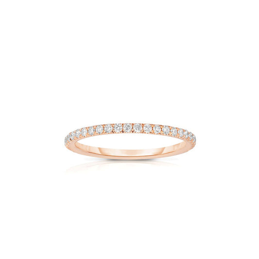 Eternity Split Prong Diamond Band in Rose Gold