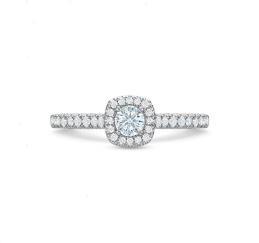 Cushion Halo Engagement Ring .50tw