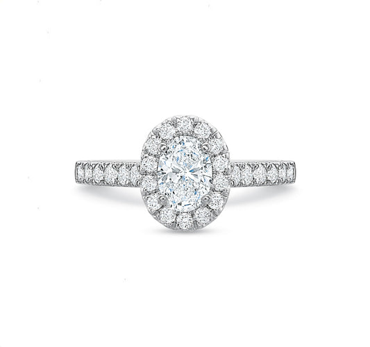 Oval Halo Engagement Ring 1.25tw