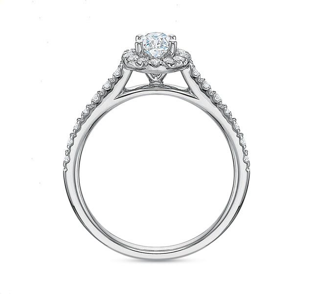 Oval Halo Engagement Ring 1.00tw