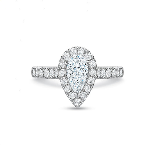 Pear Halo Engagement Ring 1.25tw