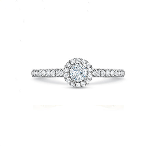 Round Halo Engagement Ring .50tw