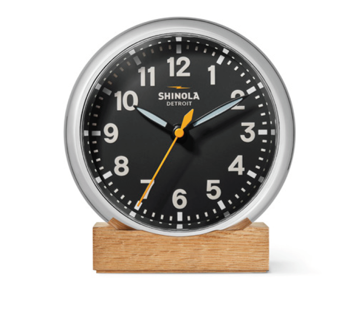 The Runwell Desk Clock with Natural Wood