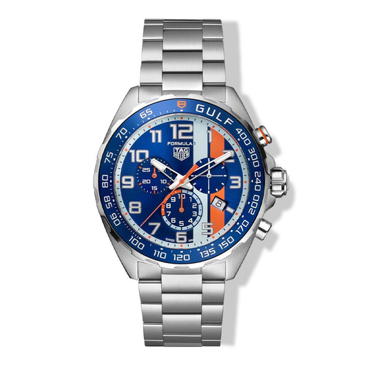 TAG HEUER STNLS 43MM FORMULA 1 GULF QUARTZ CHRONOGRAPH WITH ...