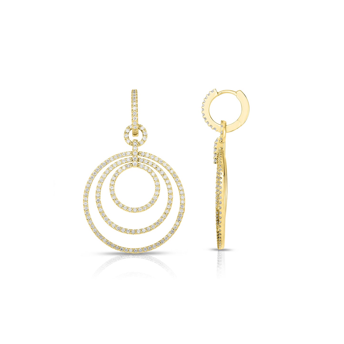 3-Loop Diamond Drop Earrings