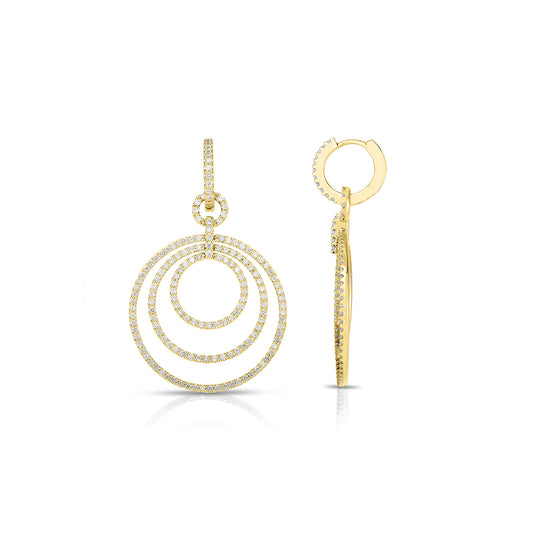 3-Loop Diamond Drop Earrings