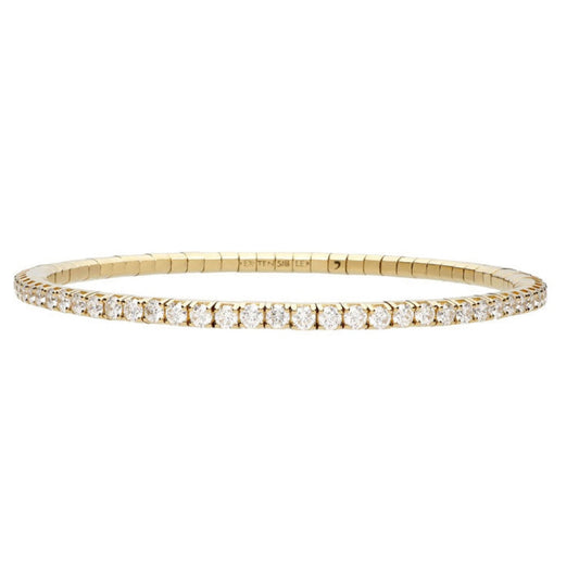 Stretch Tennis Bracelet in Yellow Gold