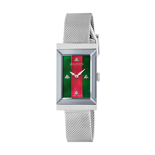 G-Frame Watch with Red & Green Mother of Pearl Dial