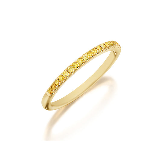 Yellow Diamond Band in Yellow Gold