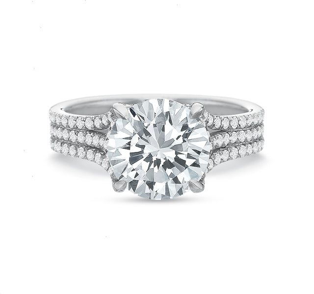 Triple Row Engagement Ring Setting