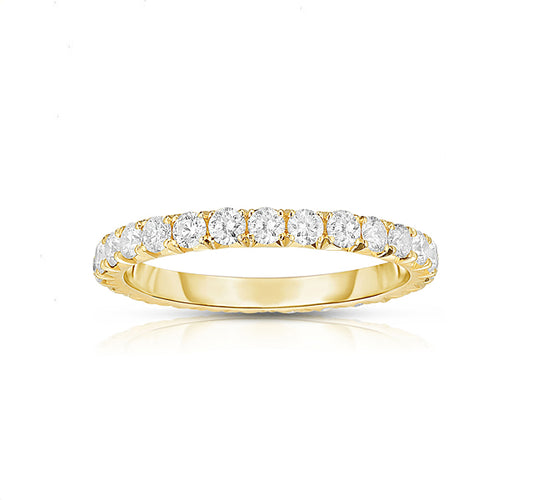 14k Yellow Gold French Cut Eternity Band SZ 4.5