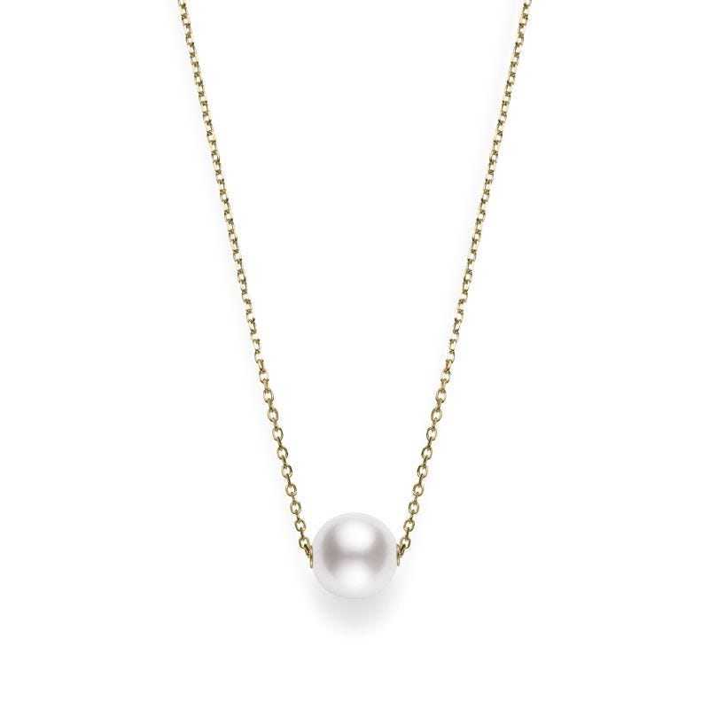 Single Pearl Pendant in Yellow Gold