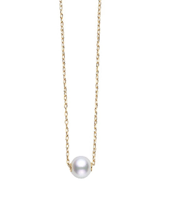 Single Pearl Pendant in Yellow Gold