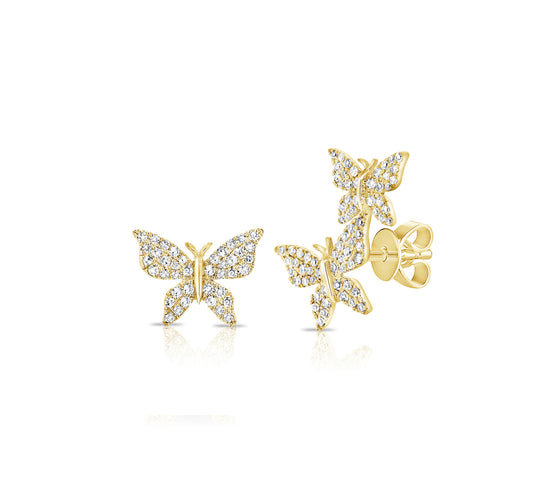 Asymetrical Butterfly Studs