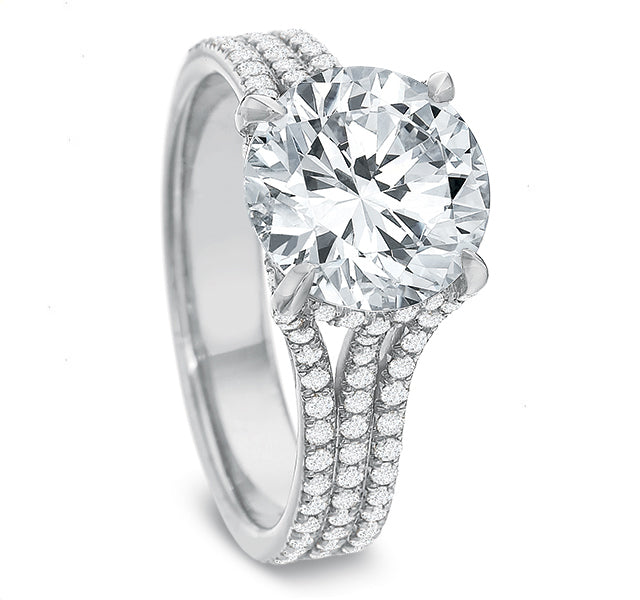 Triple Row Engagement Ring Setting