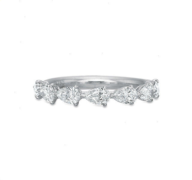 Horizontal Pear Shaped Diamond Band