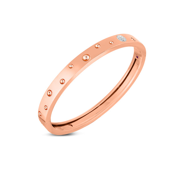 18K Rose Gold Pois Moi Luna Diamond Thin Bangle Bracelet