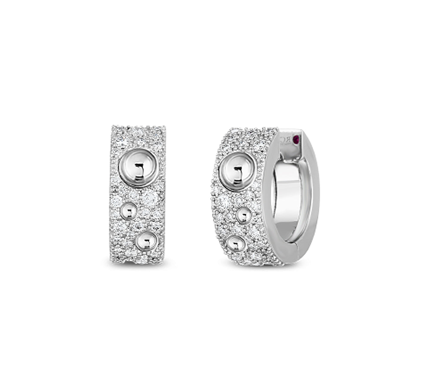 Pave Diamond Pois Moi Luna Hoop Earring