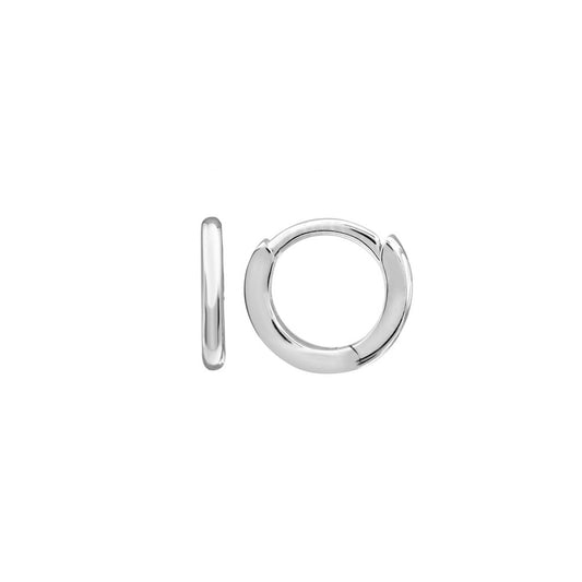 8mm Huggie Hoops in White Gold