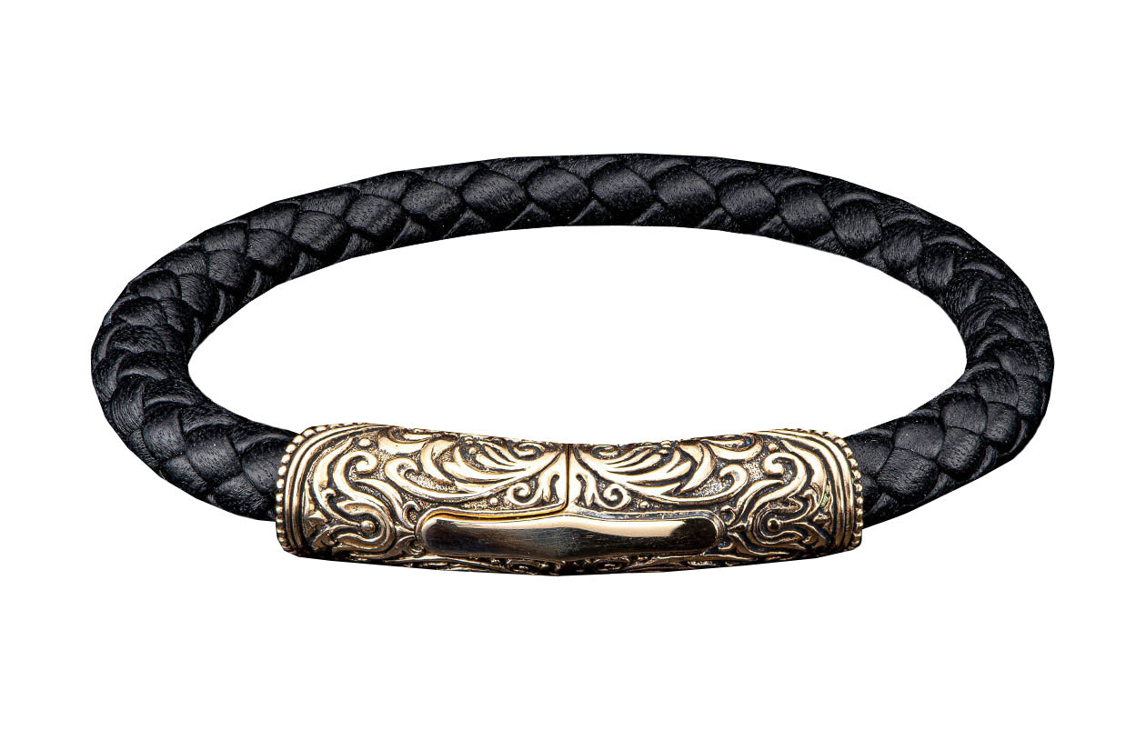 Black Braided Leather Bracelet