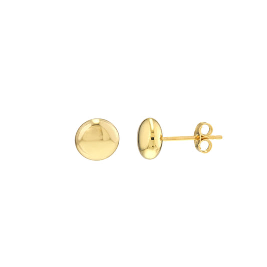 Flat Round Pepple Stud Earrings