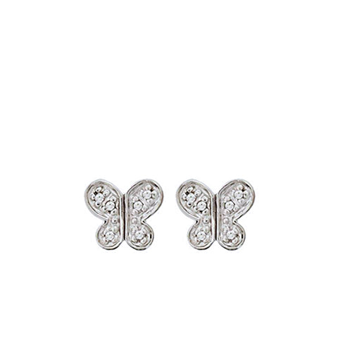 Gucci Logo Butterfly Post Earrings in Sterling Silver